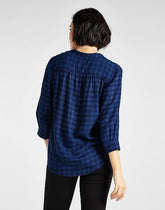 LEE ESSENTIAL BLOUSE DAMSKA BLUZKA W KRATĘ DARK NAVY L45VHTNM 112110614